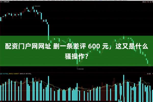 配资门户网网址 删一条差评 600 元，这又是什么骚操作？